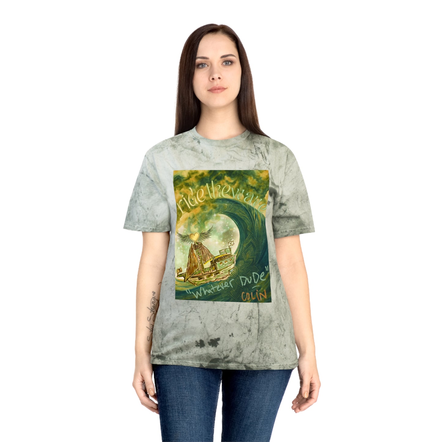 Shirt "Ride the Wave, Whatever Dude" In Memory of Colin Kirsch Roberts