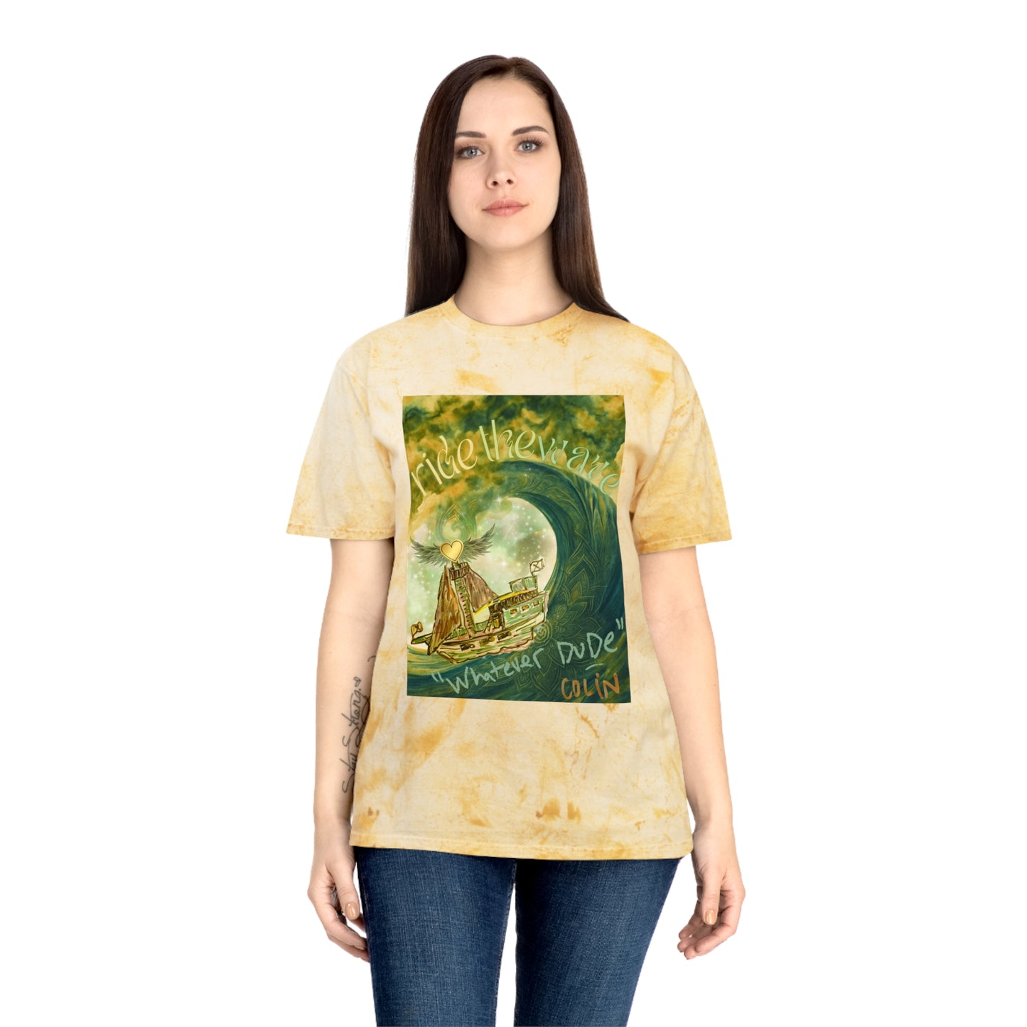 Shirt "Ride the Wave, Whatever Dude" In Memory of Colin Kirsch Roberts